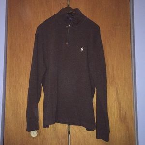 Polo half zip cotton sweater